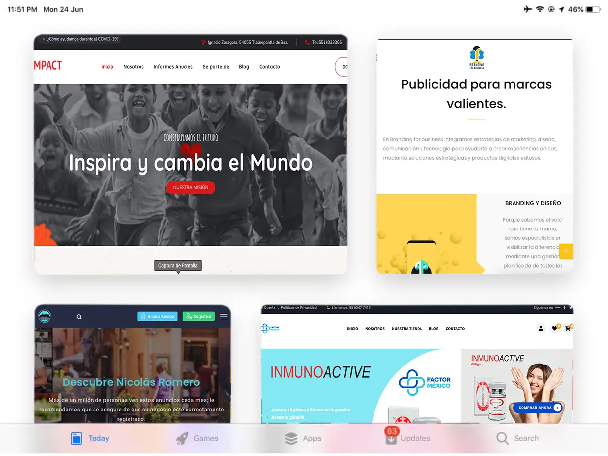 Selección de sitios web desarrollados por Rebollo Corp